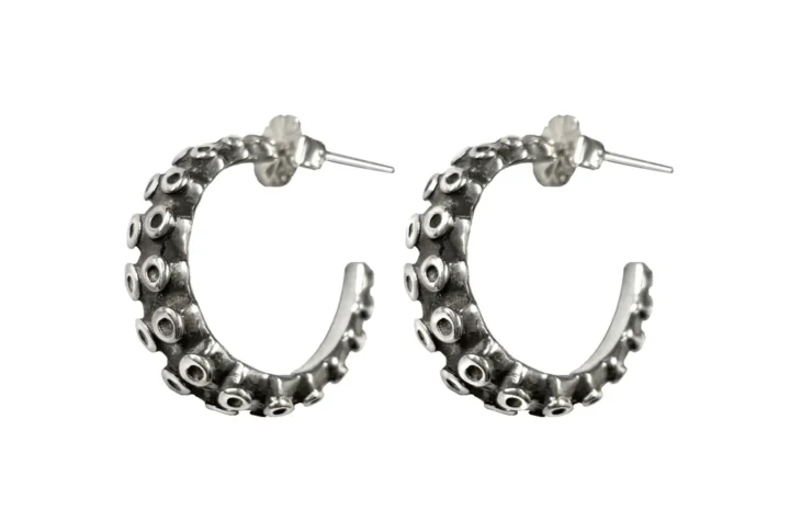 tentacle hoop earrings