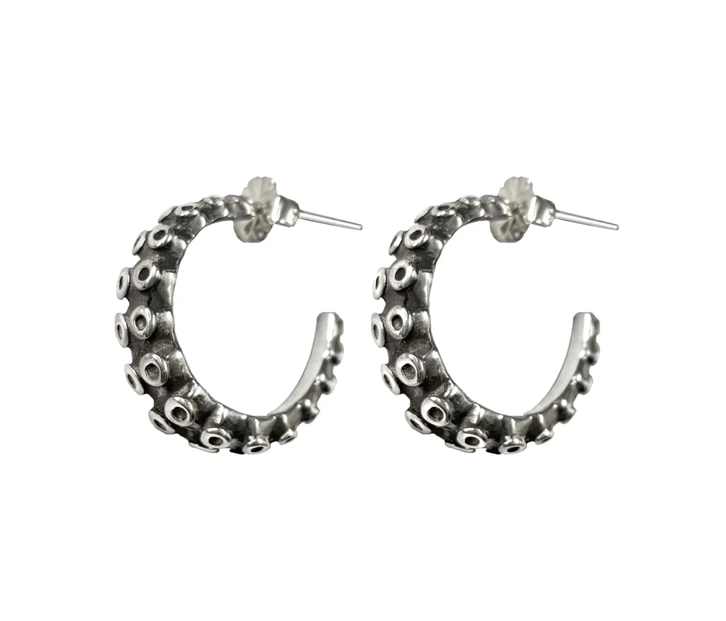 tentacle hoop earrings